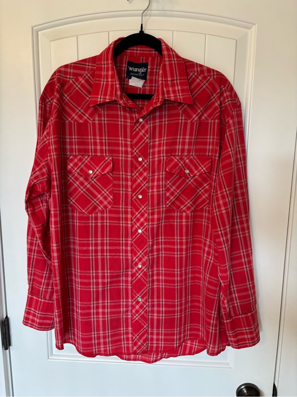 Vintage Wrangler Plaid pearl snap Button-Down Western Shirt